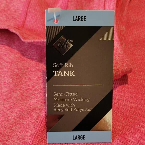 NWT Member's Mark Women's Pink Heather Soft Rib Cropped Tank Top Size Large - Picture 11 of 12